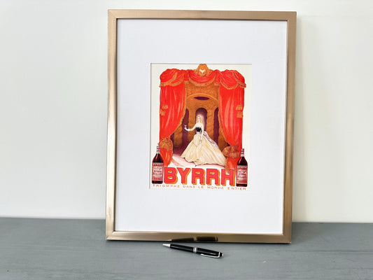 Authentic 1930s Vintage Byrrh Aperitif Advertisement Print: Original Georges Lepape Evening Gown Illustration, Ready to Frame