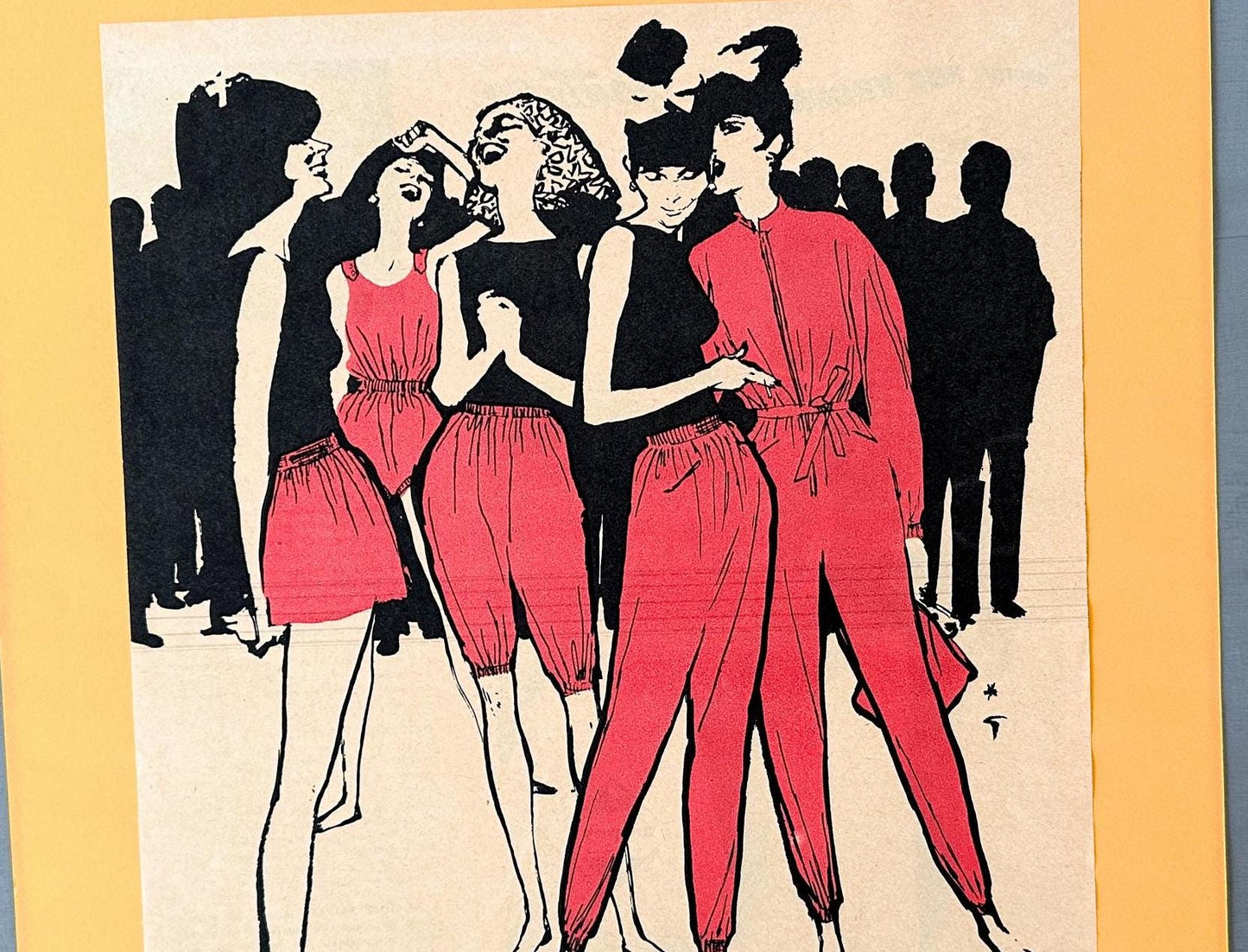 Original 1960s Fashion Ad Poster by Rene Gruau: Rare Vintage Parisian Magazine Print