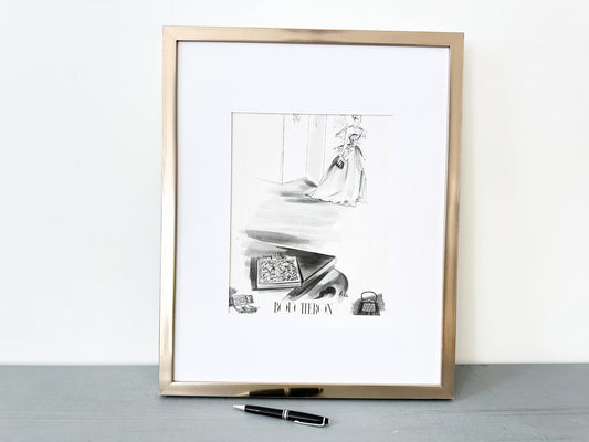 Rare Authentic 1940s Vintage Boucheron Jewelry Print: Mid-Century Paris Fashion Poster