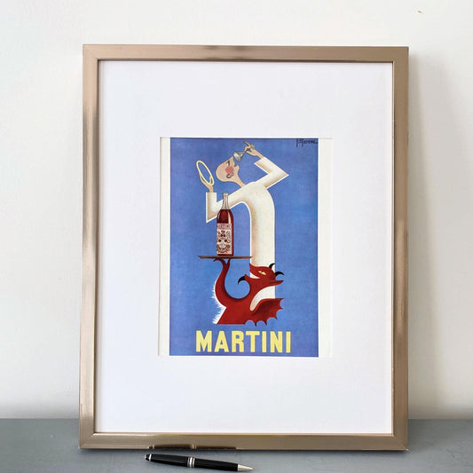 Authentic 1950s Vintage Martini Aperitif Ad Print: Original Mid Century Modern Bar Decor Poster