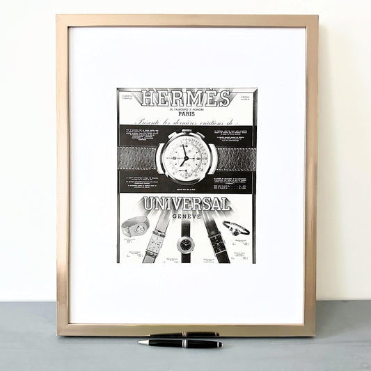 Rare Authentic Hermes Swiss Watch Poster, Watch Collector Best Vintage Gift for Boss, Glam Room Decor Ready to Frame Fast Priority Shipping