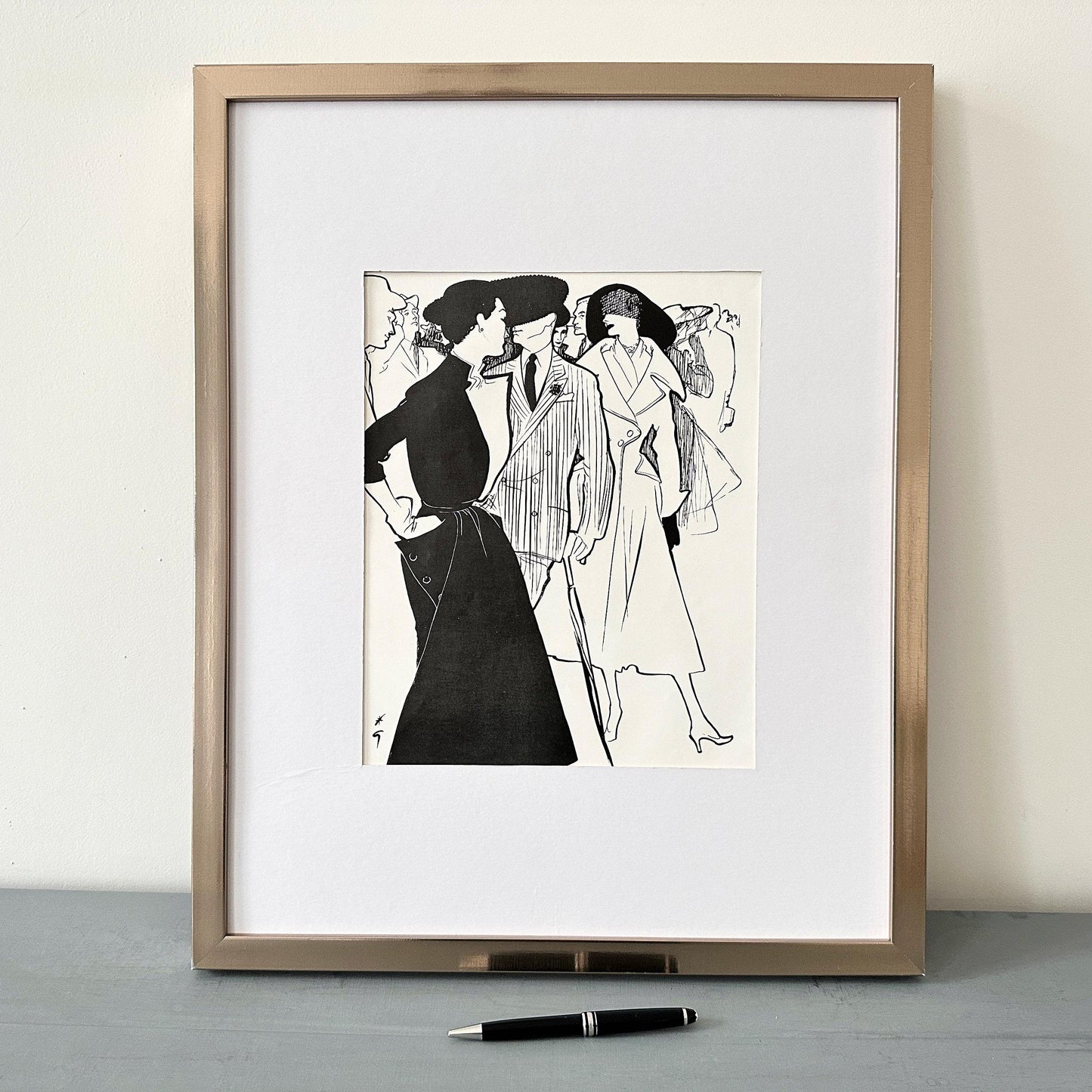 Authentic 1950s Rene Gruau Jacques Fath Fashion Poster: Original Vintage Paris Glam Room Wall Art