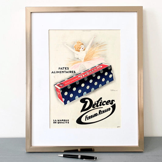 Authentic 1920s Vintage French Pasta Advertising Poster: Leonetto Cappiello Illustration Print