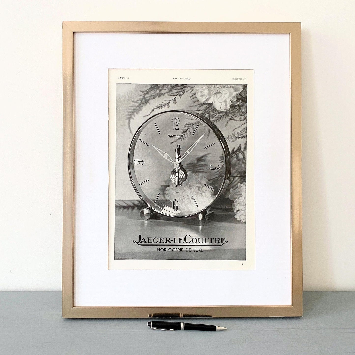 Authentic 1930s Jaeger Clock Print: Original Vintage French Magazine Advertisement Poster