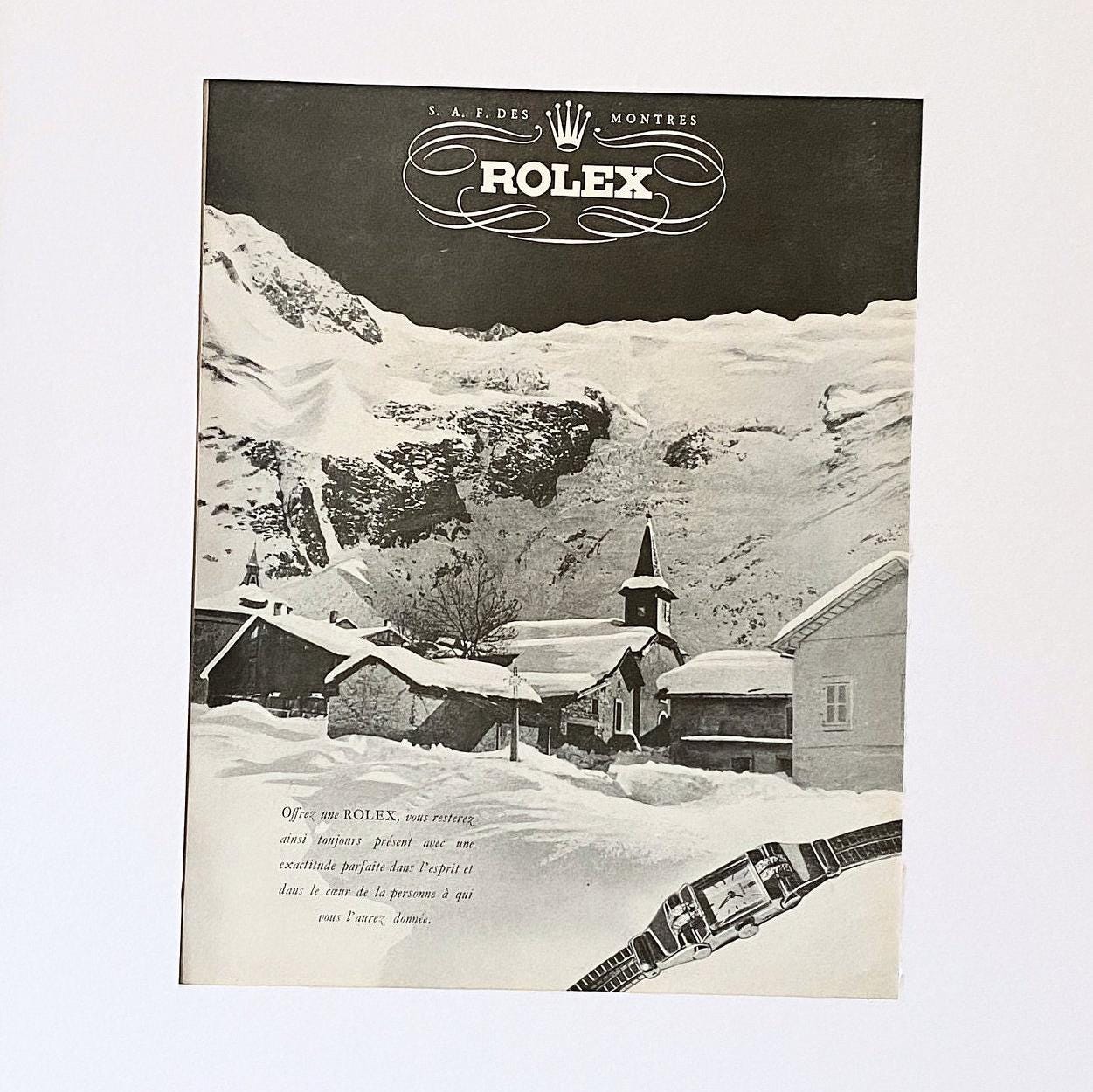 Authentic 1950s French Vintage Rolex Ad Poster - Original French Magazine Page