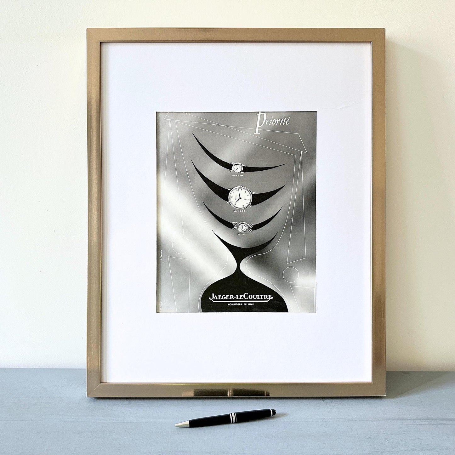 Original 1950s Vintage Jaeger Lecoultre Watch Ad Print: Mid-Century Modern Swiss Horology Wall Art Poster
