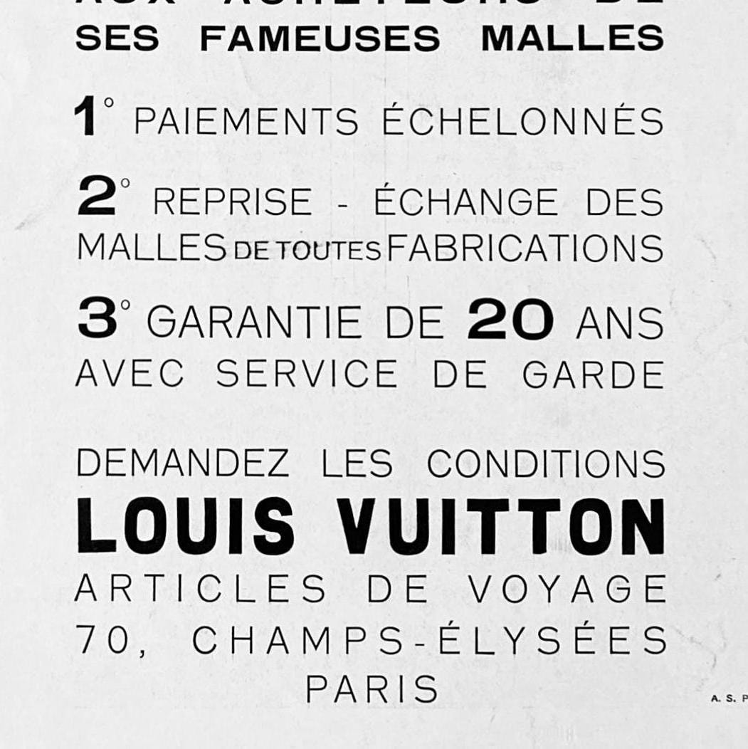 Original 1930s Louis Vuitton Luggage Ad Print: Authentic French Art Deco Poster