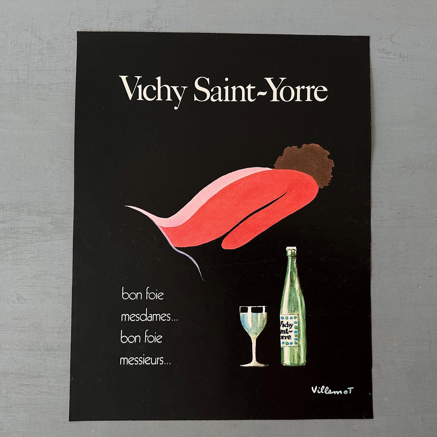Vintage Vichy Mineral Water Poster: Bernard Villemot French Advertisement