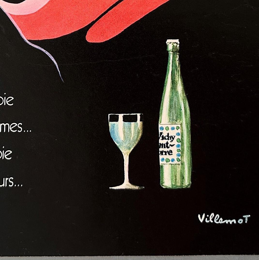 Vintage Vichy Mineral Water Poster: Bernard Villemot French Advertisement