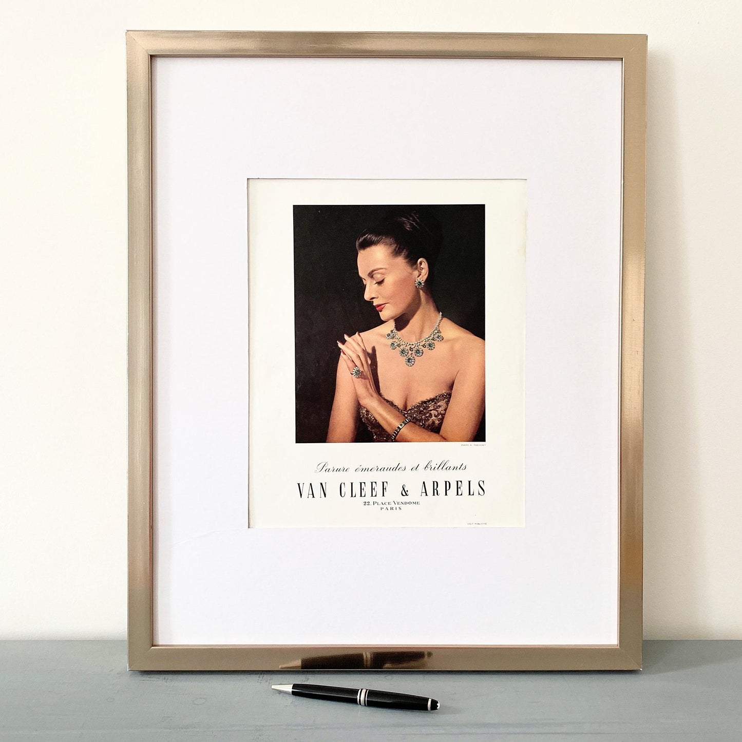 Authentic Vintage 1950s Vogue Cover Poster, Original French Magazine Page