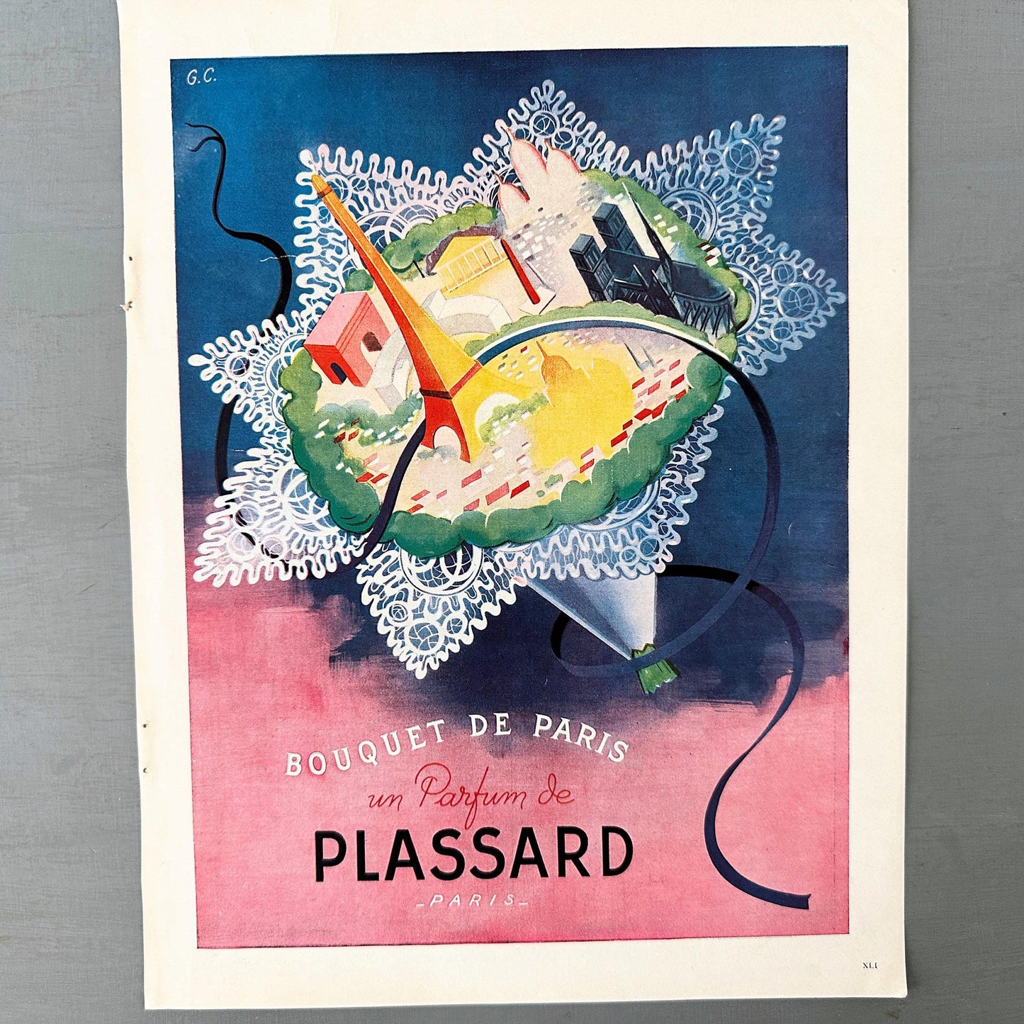 Vintage French Perfume Print: Mid-Century Modern Paris Wall Art