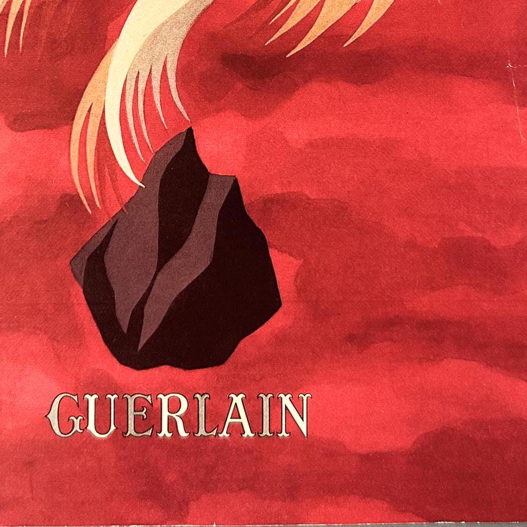 Vintage Guerlain Ad Print: French Vogue, Darcy Illustration