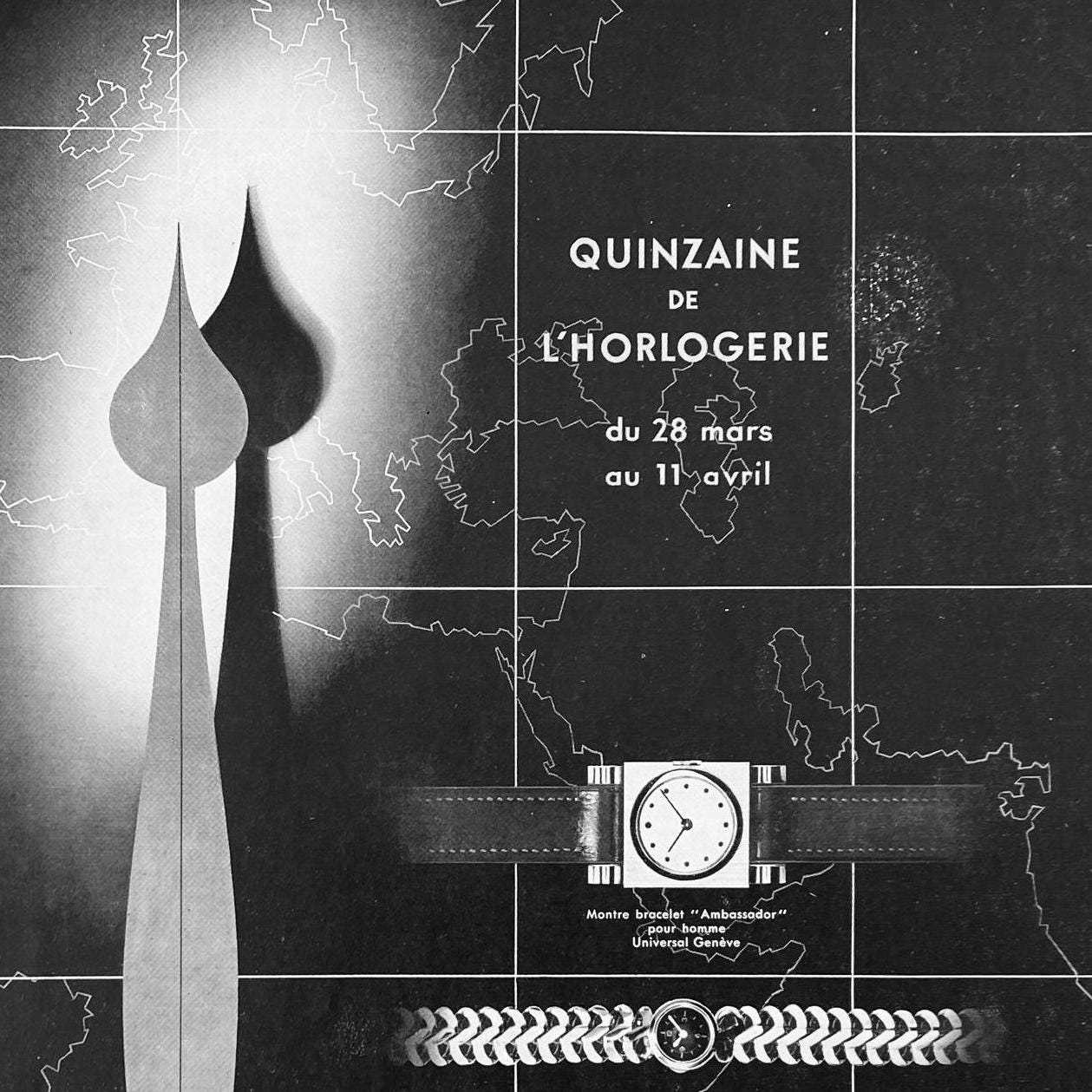 Original 1930s Vintage Hermes Watch Advertisement Print: Authentic French Style Art Deco Wall Art