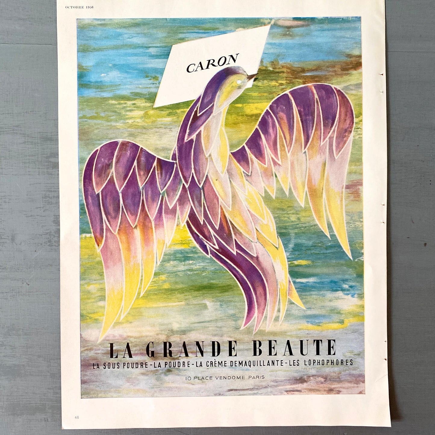 Vintage Caron Perfume Print: 1943-1955 French Advertisement, Ready to Frame