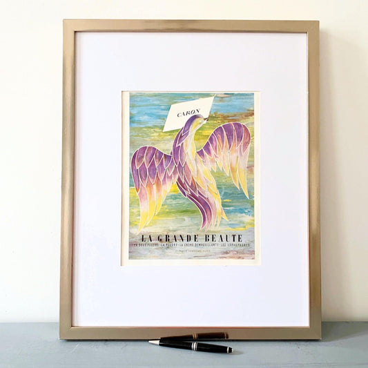 Vintage Caron Perfume Print: 1943-1955 French Advertisement, Ready to Frame