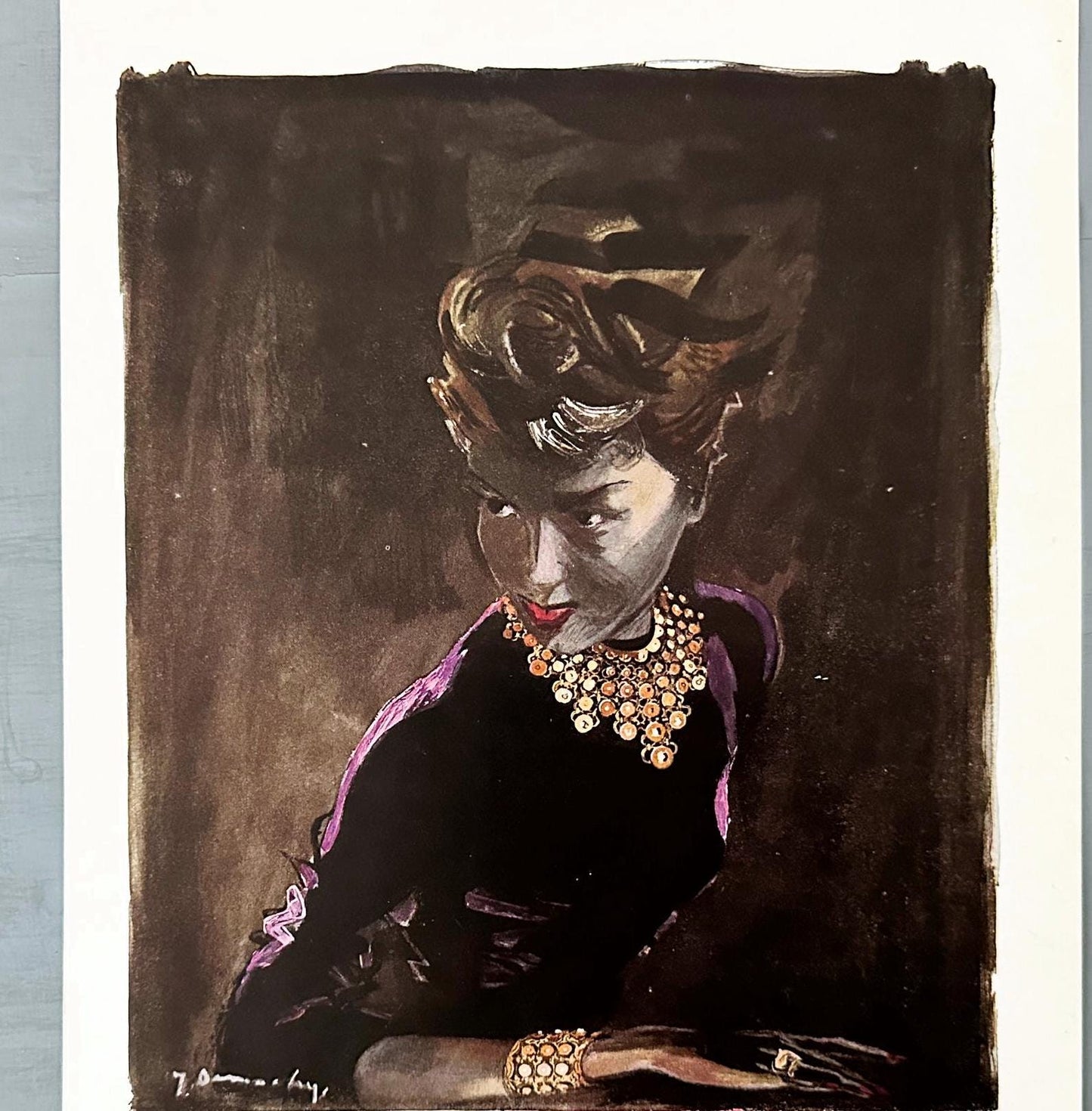 Authentic 1950s Vintage Boucheron Ad Poster: Original Jacques Demachy Jewelry Print