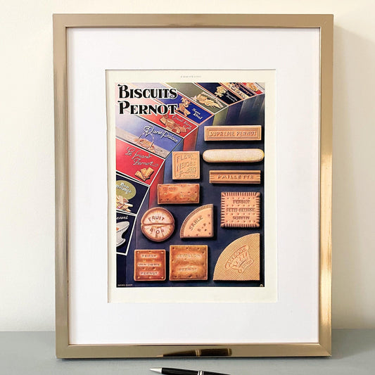 Vintage Biscuit Pernot Advertisement Print: Retro Art Deco Kitchen Decor