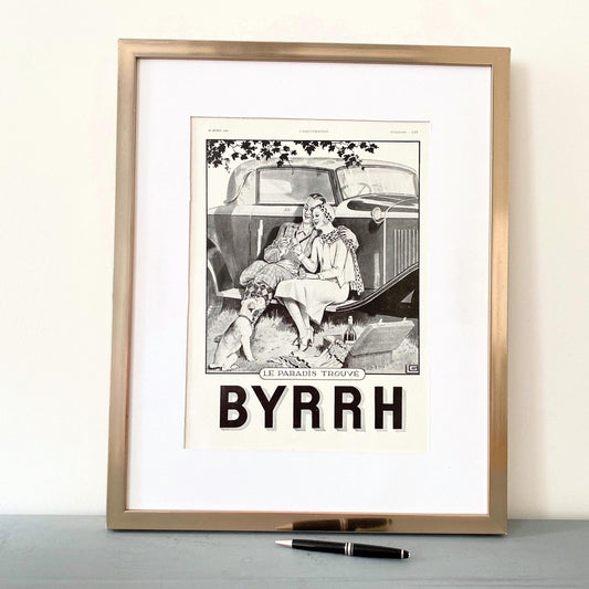 Vintage Byrrh Aperitif Print: Terrier Dog Bar Decor, Signed Georges Leonnec