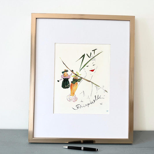 Authentic 1950s Schiaparelli Perfume Ad Poster: Vintage French  Print by Marcel Vertes