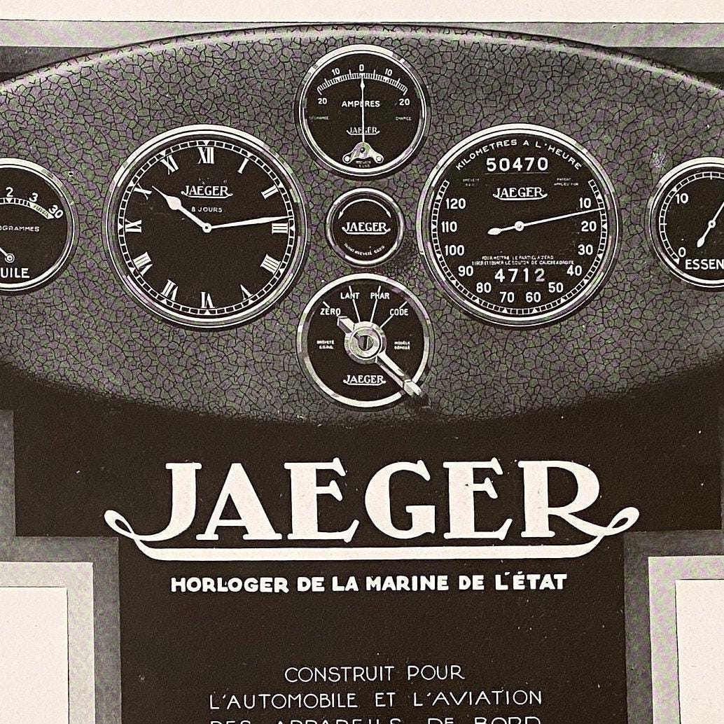 Authentic 1920s Vintage Jaeger Navy Watchmaker Ad Poster: Rare Swiss Watch Print
