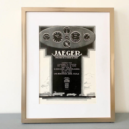 Authentic 1920s Vintage Jaeger Navy Watchmaker Ad Poster: Rare Swiss Watch Print