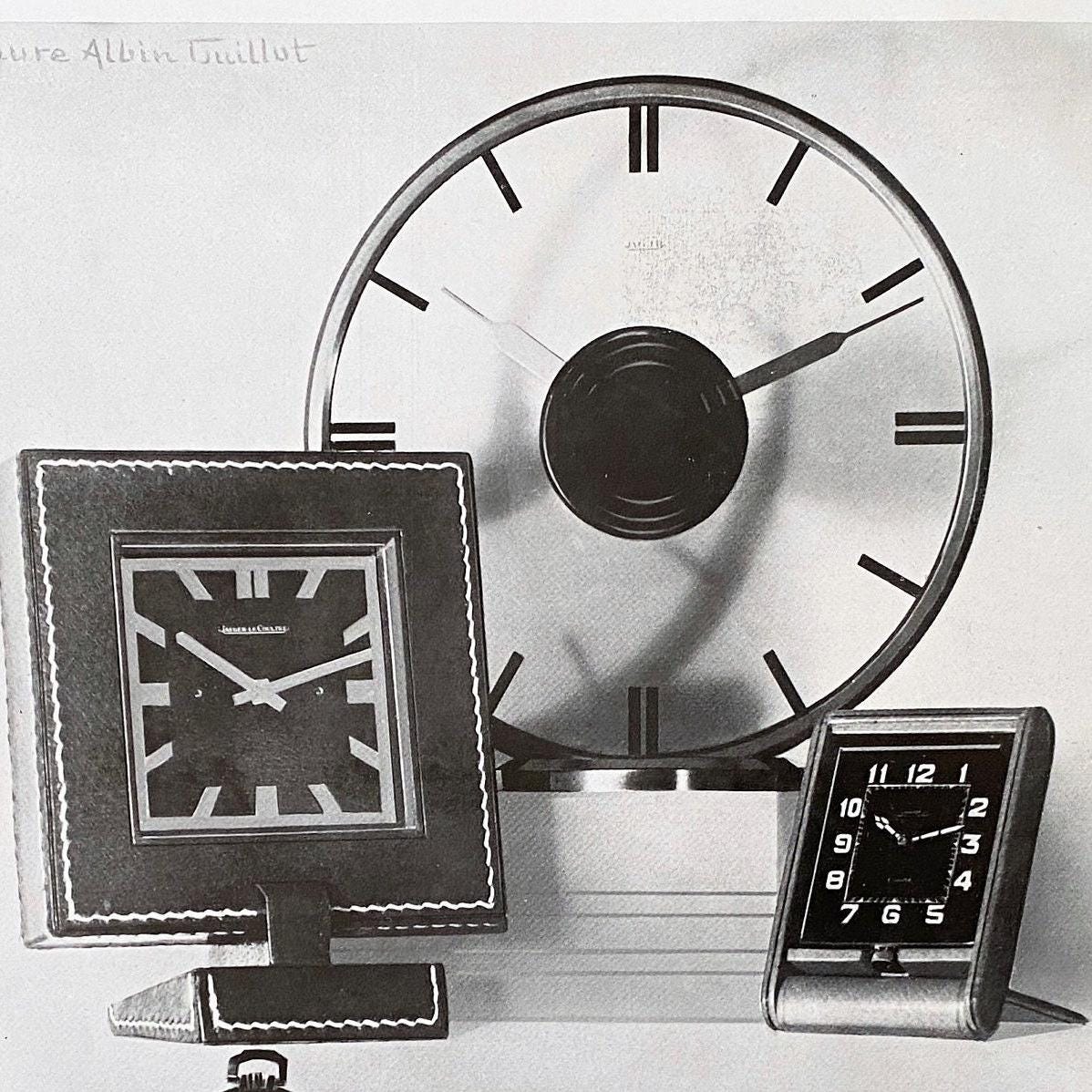 Authentic 1930s Vintage Jaeger Clock Advertisement Print: Mid-Century Modern Wall Art