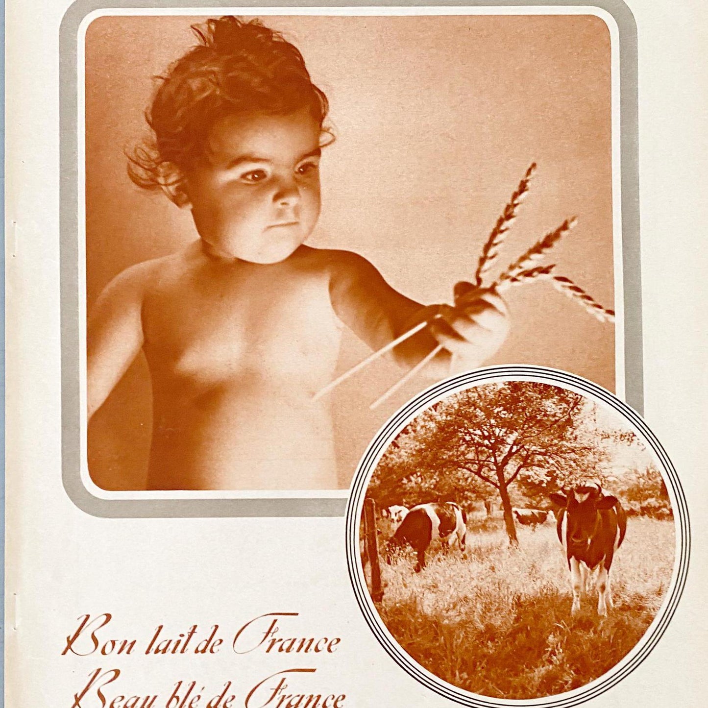 Vintage Nestle Baby Ad Print: Rare Sepia Nursery Wall Art