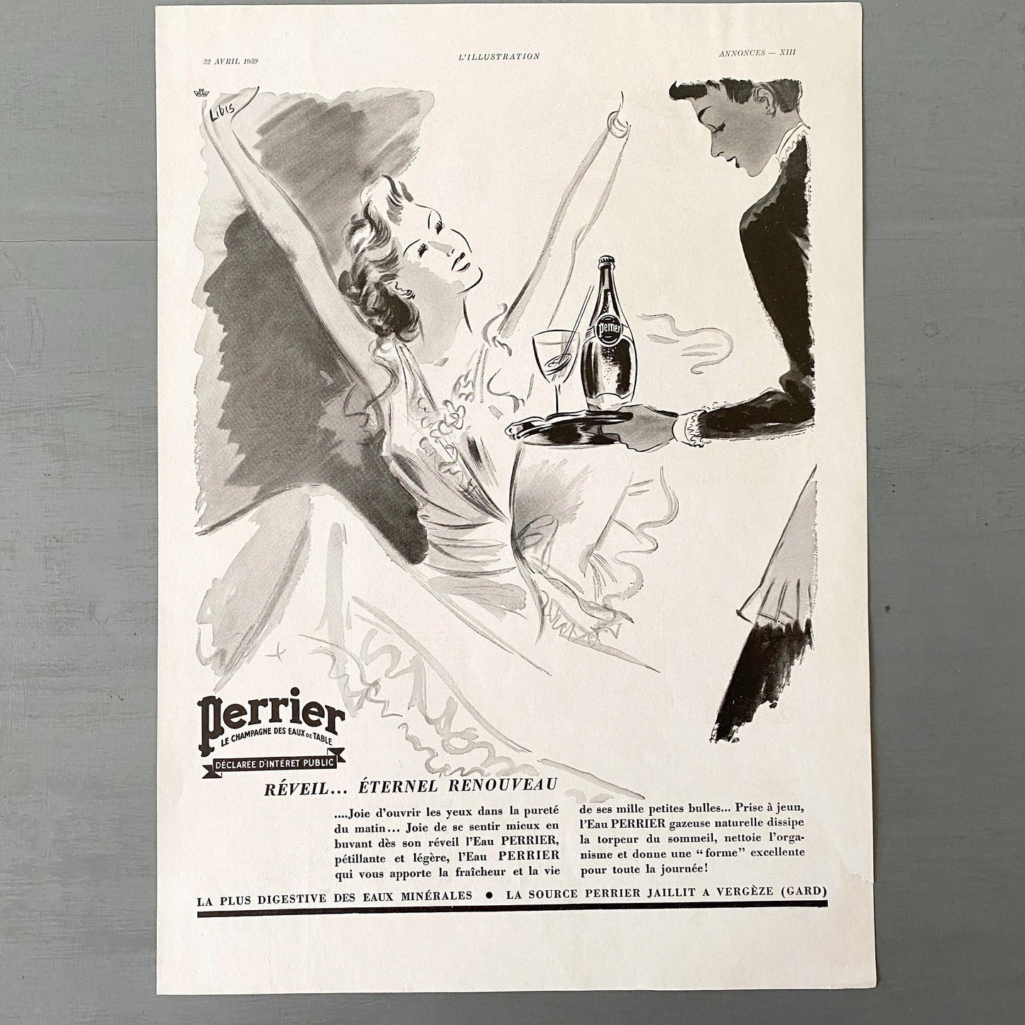 Vintage Perrier Advertisement Poster: French Retro Kitchen Wall Art