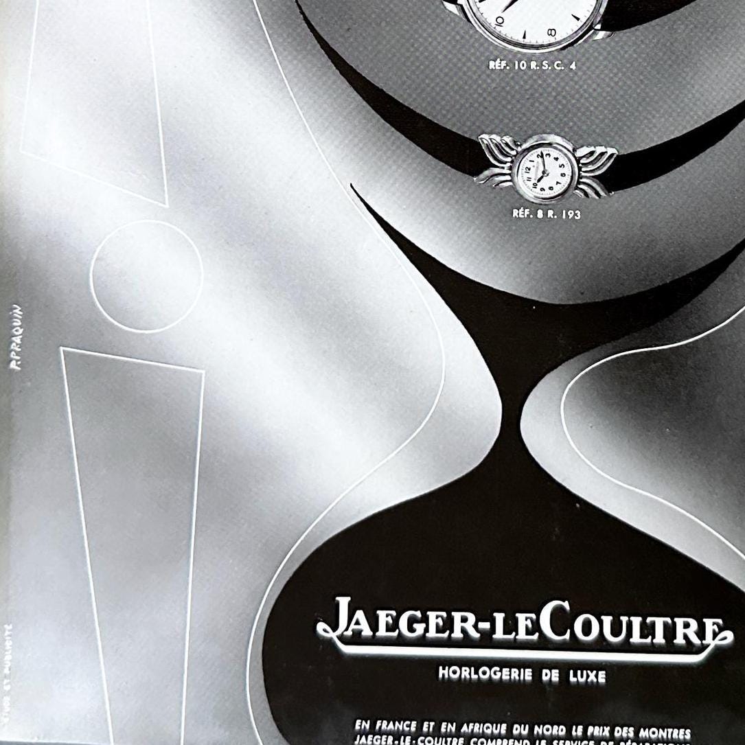 Original 1950s Vintage Jaeger Lecoultre Watch Ad Print: Mid-Century Modern Swiss Horology Wall Art Poster
