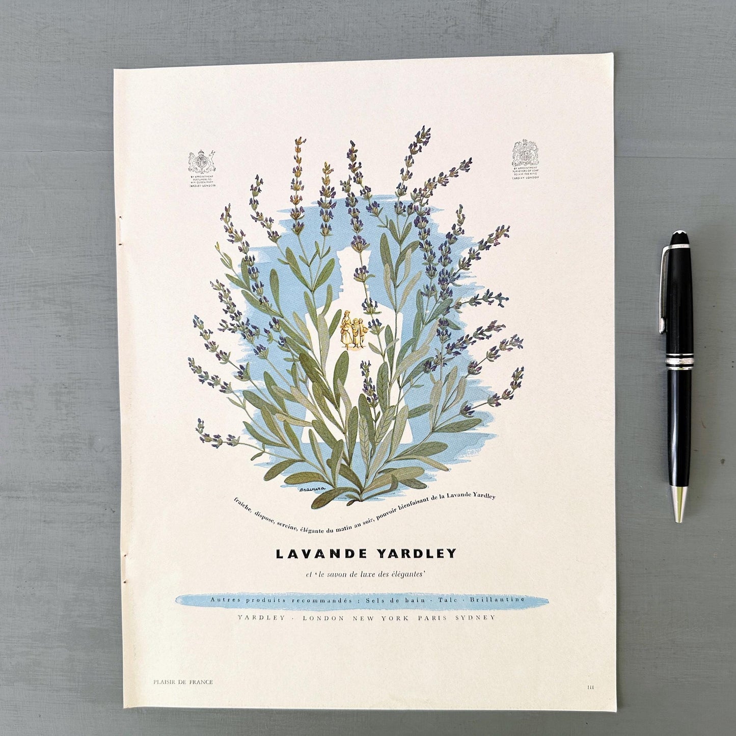 Vintage Lavande Yardley Perfume Ad - French Lithograph Print
