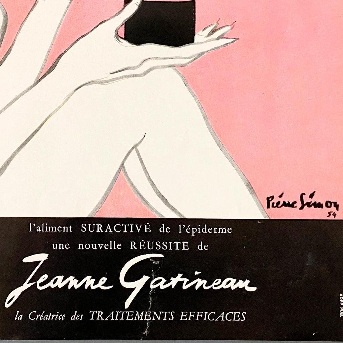 Vintage French Cosmetics Ad Print: Vogue Magazine, Pierre Simon Illustration