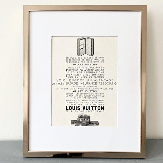 Authentic 1930s Vintage Louis Vuitton Ad Poster: Original Fashion Brand Print