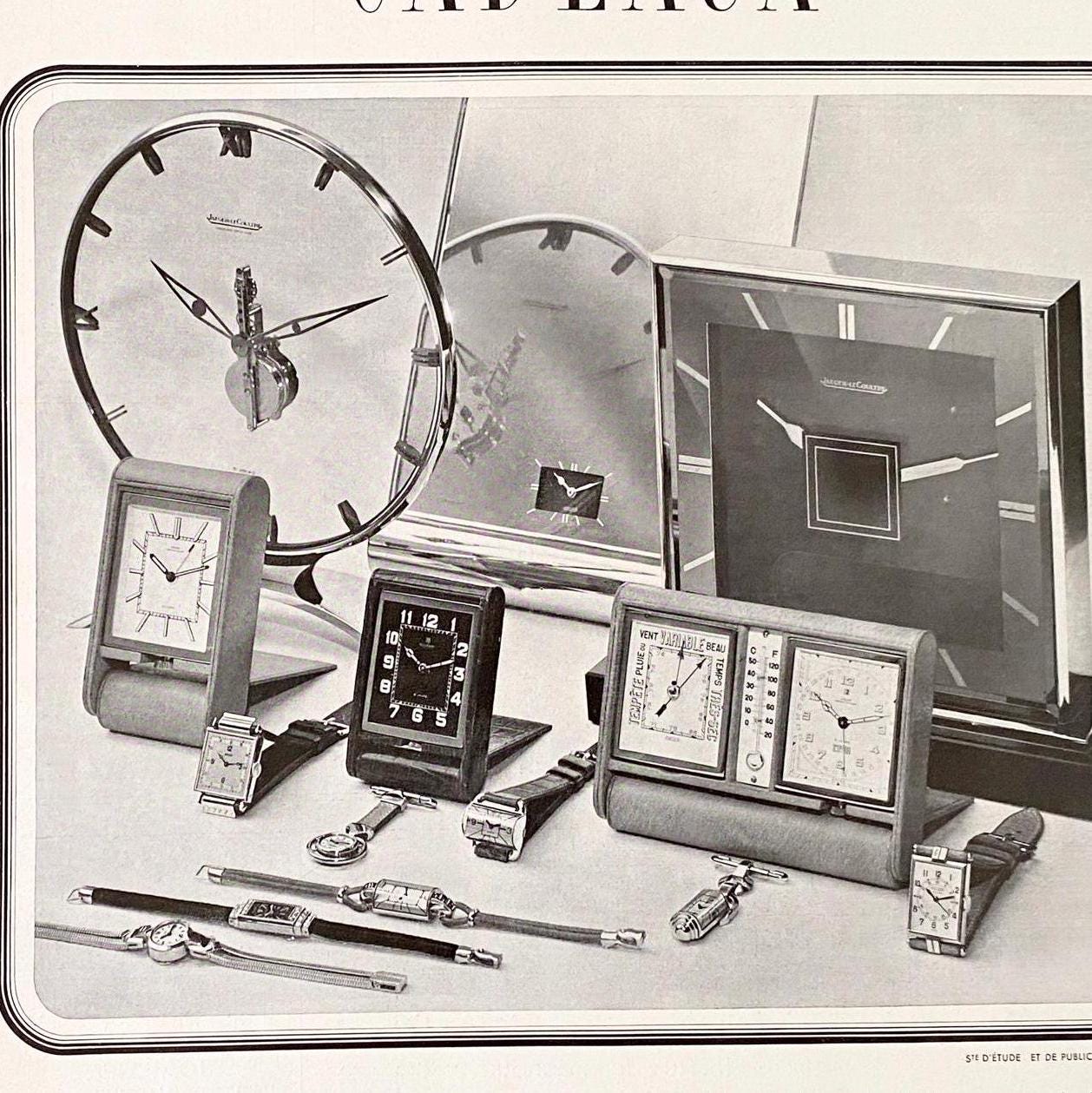 Vintage Jaeger-Lecoultre Ad Print: Swiss Watch Poster, Mid-Century Modern