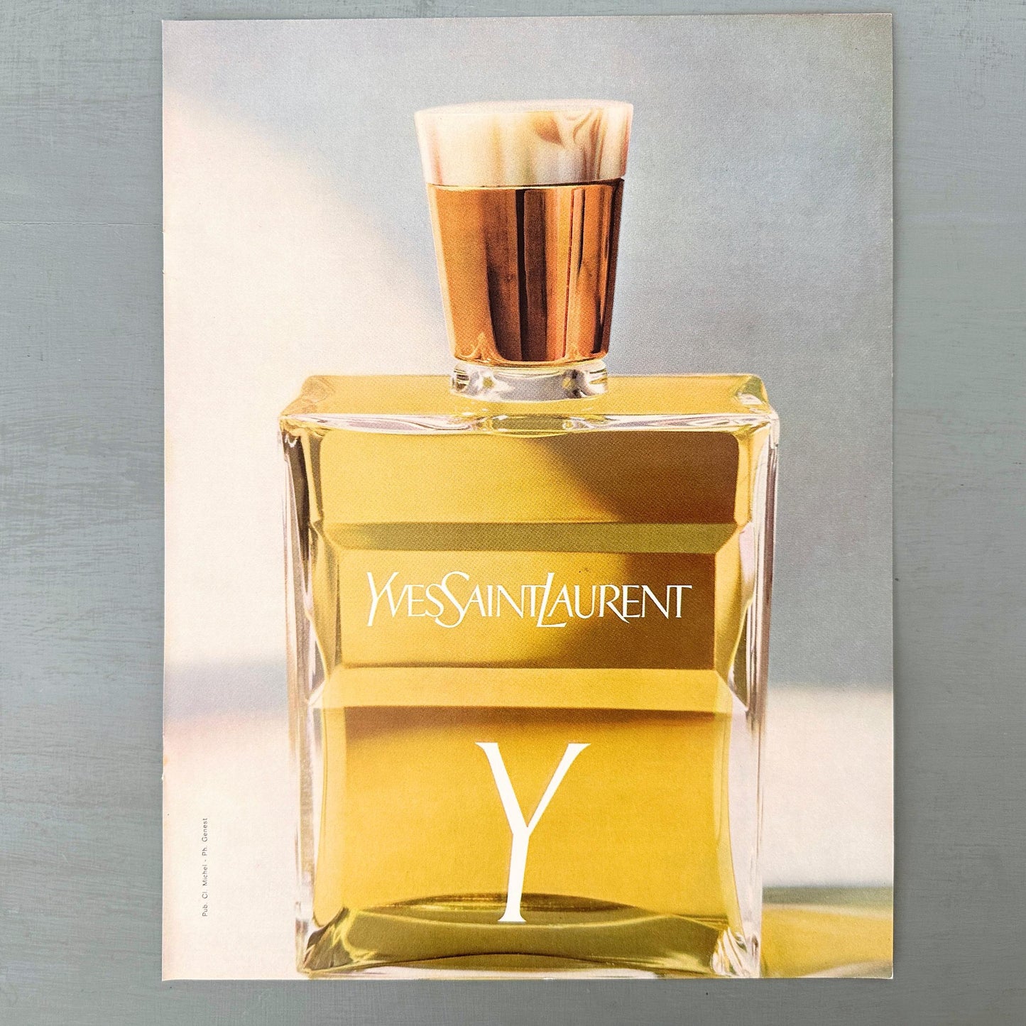 Vintage Yves Saint Laurent Perfume Ad: Rare 1950s French Fashion Print