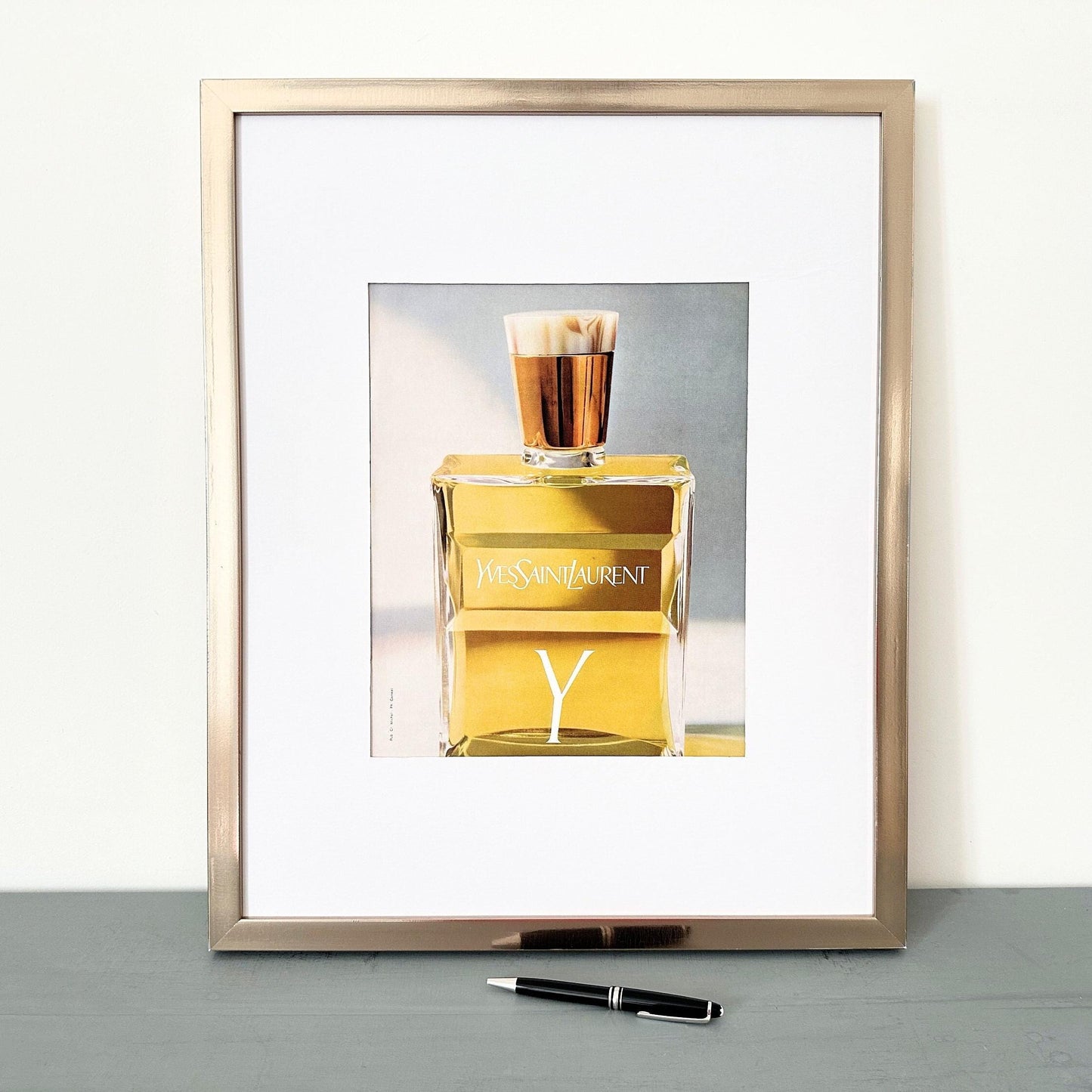 Vintage Yves Saint Laurent Perfume Ad: Rare 1950s French Fashion Print