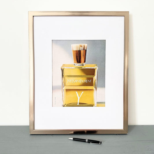 Vintage Yves Saint Laurent Perfume Ad: Rare 1950s French Fashion Print