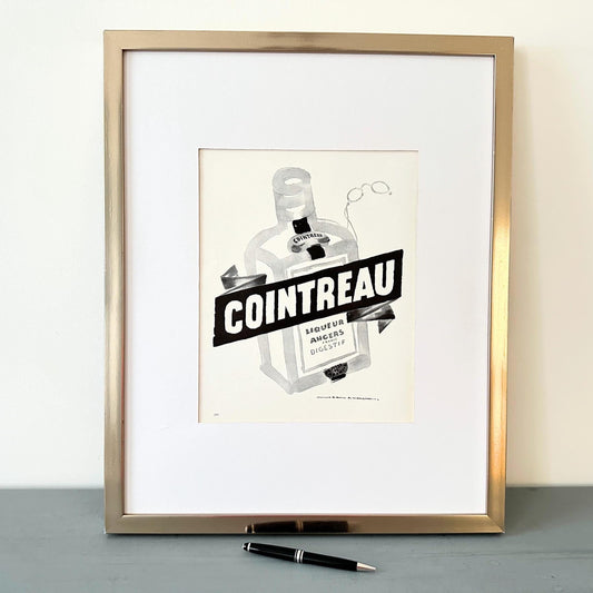 Vintage Cointreau Alcohol Ad Poster: French Bar Decor Print (1843-1955) Signed