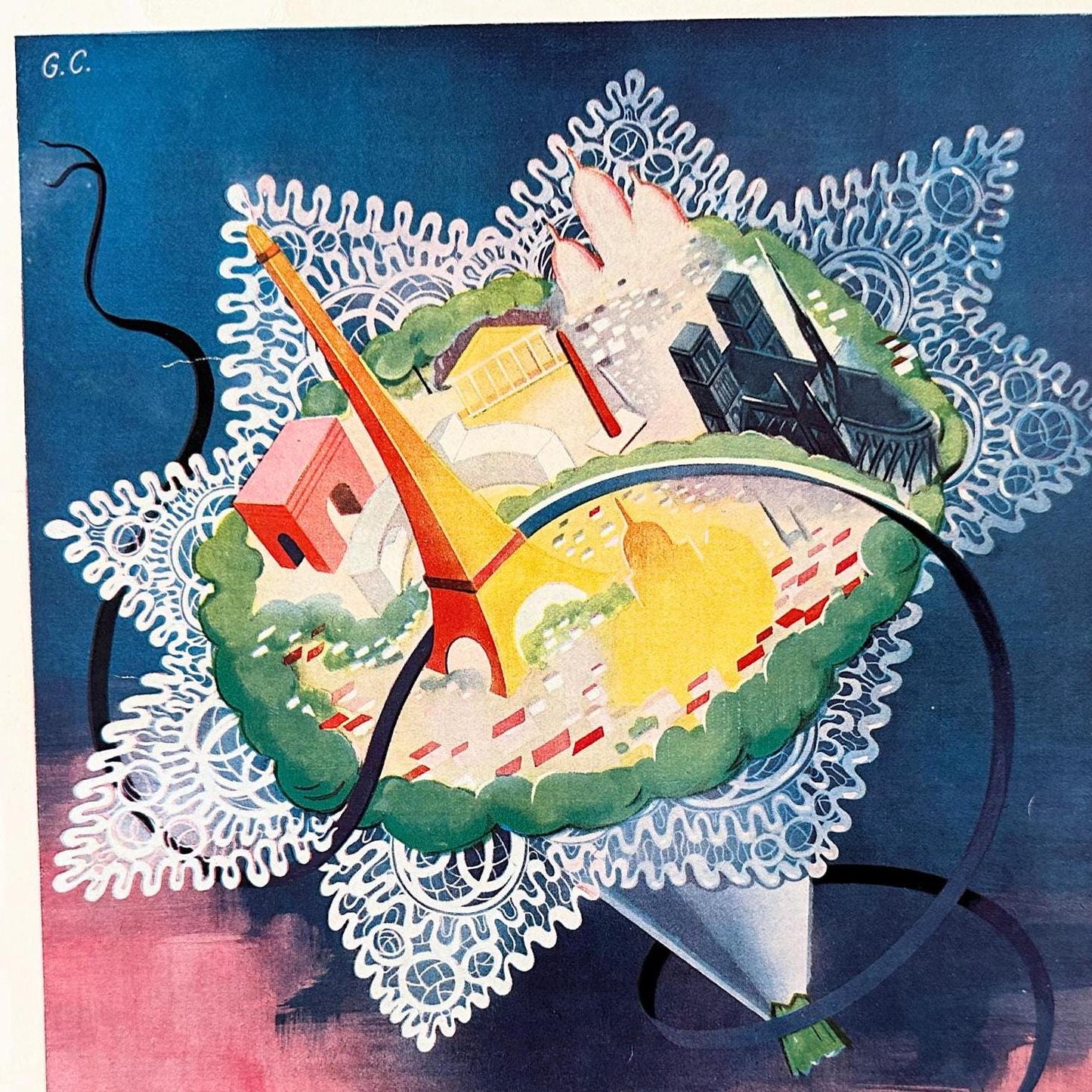 Vintage French Perfume Print: Mid-Century Modern Paris Wall Art