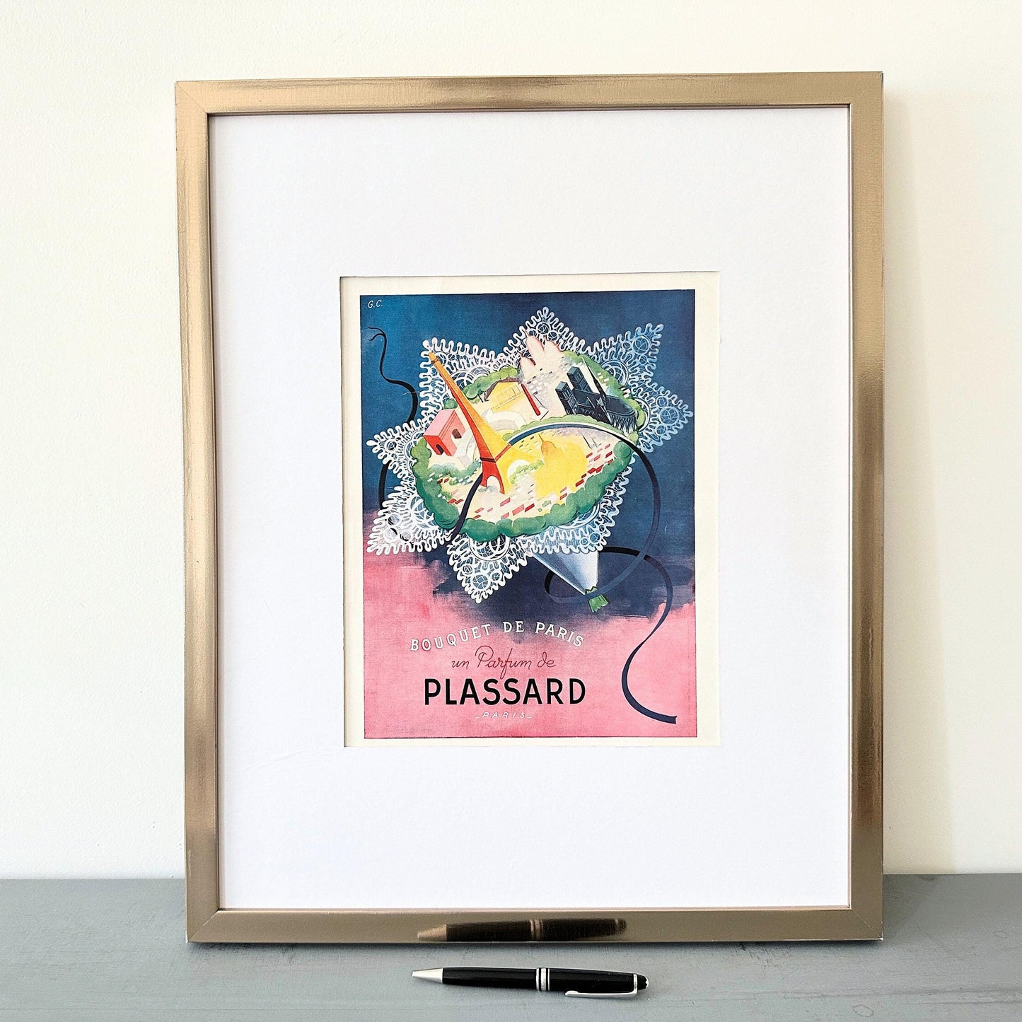 Vintage French Perfume Print: Mid-Century Modern Paris Wall Art
