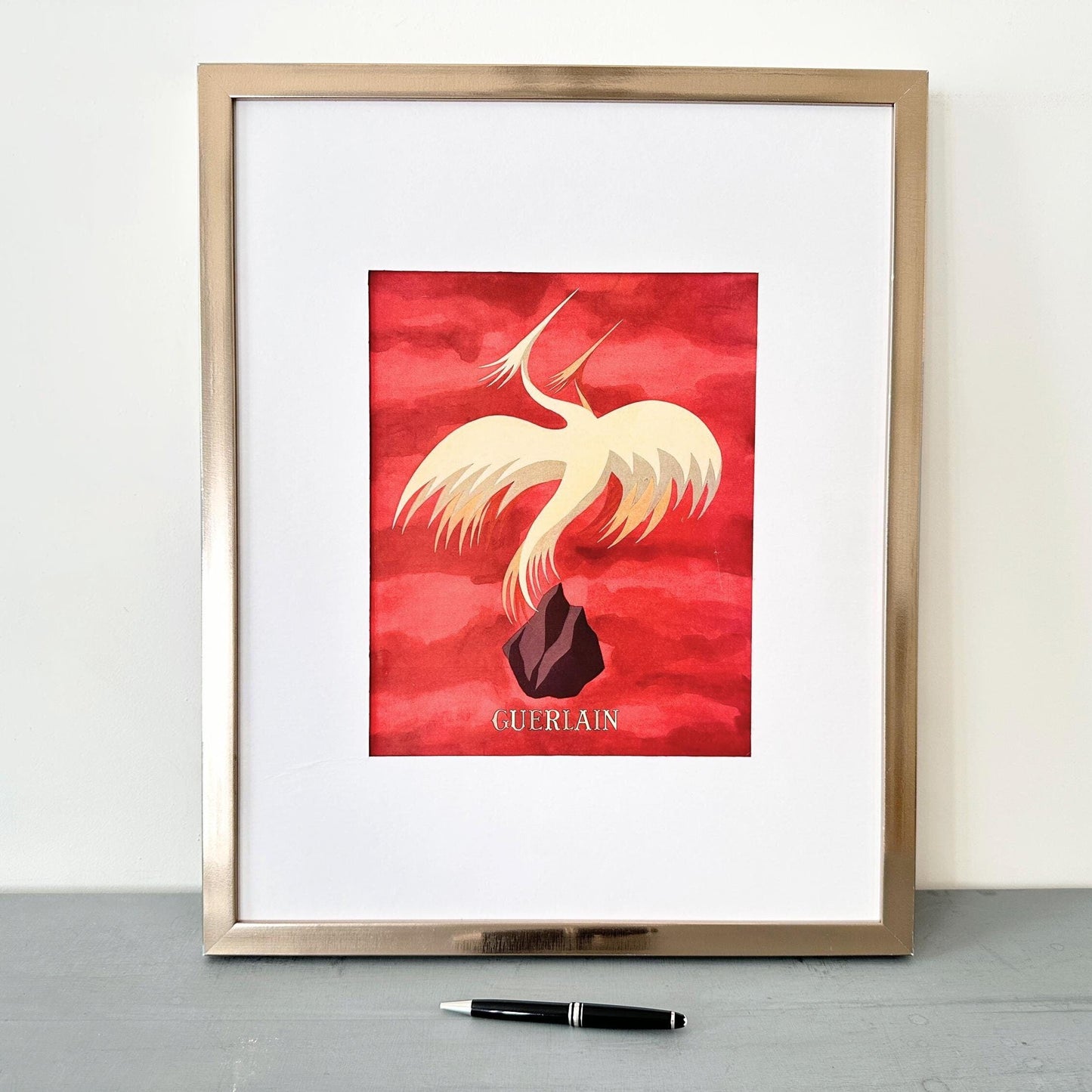 Vintage Guerlain Ad Print: French Vogue, Darcy Illustration