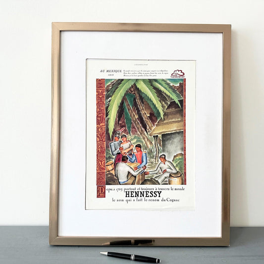 Vintage Hennessy Cognac Advertisement: Rare French Magazine Print by Vidaurreta