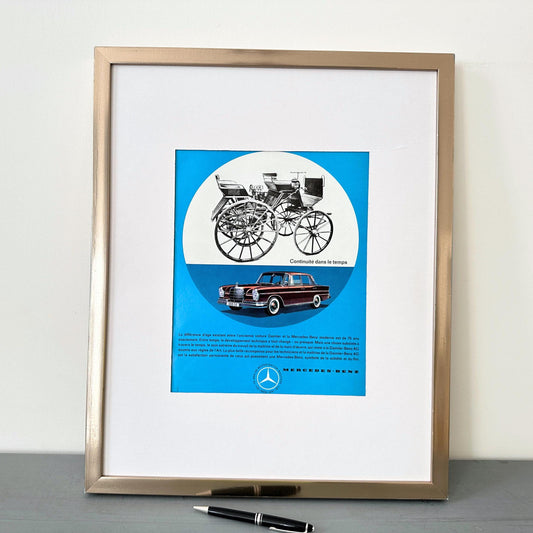 Vintage 1950s Mercedes Benz 300 SE Ad: Rare Mid-Century Car Poster