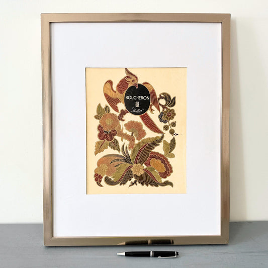 Vintage Boucheron Jewelry Ad Poster: Rare Paris Fashion Print, Mid-Century Glam Decor