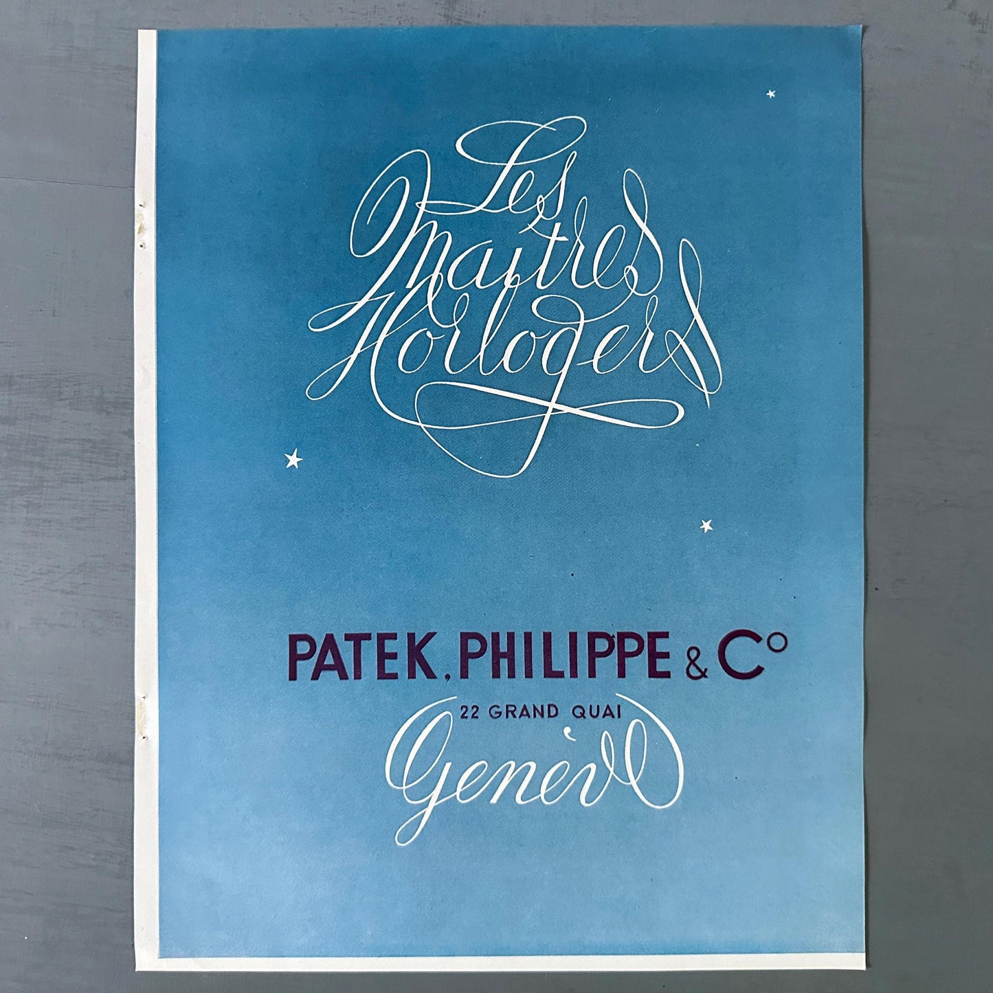 Vintage Patek Philippe Watch Print: Mid-Century Modern Swiss Ad