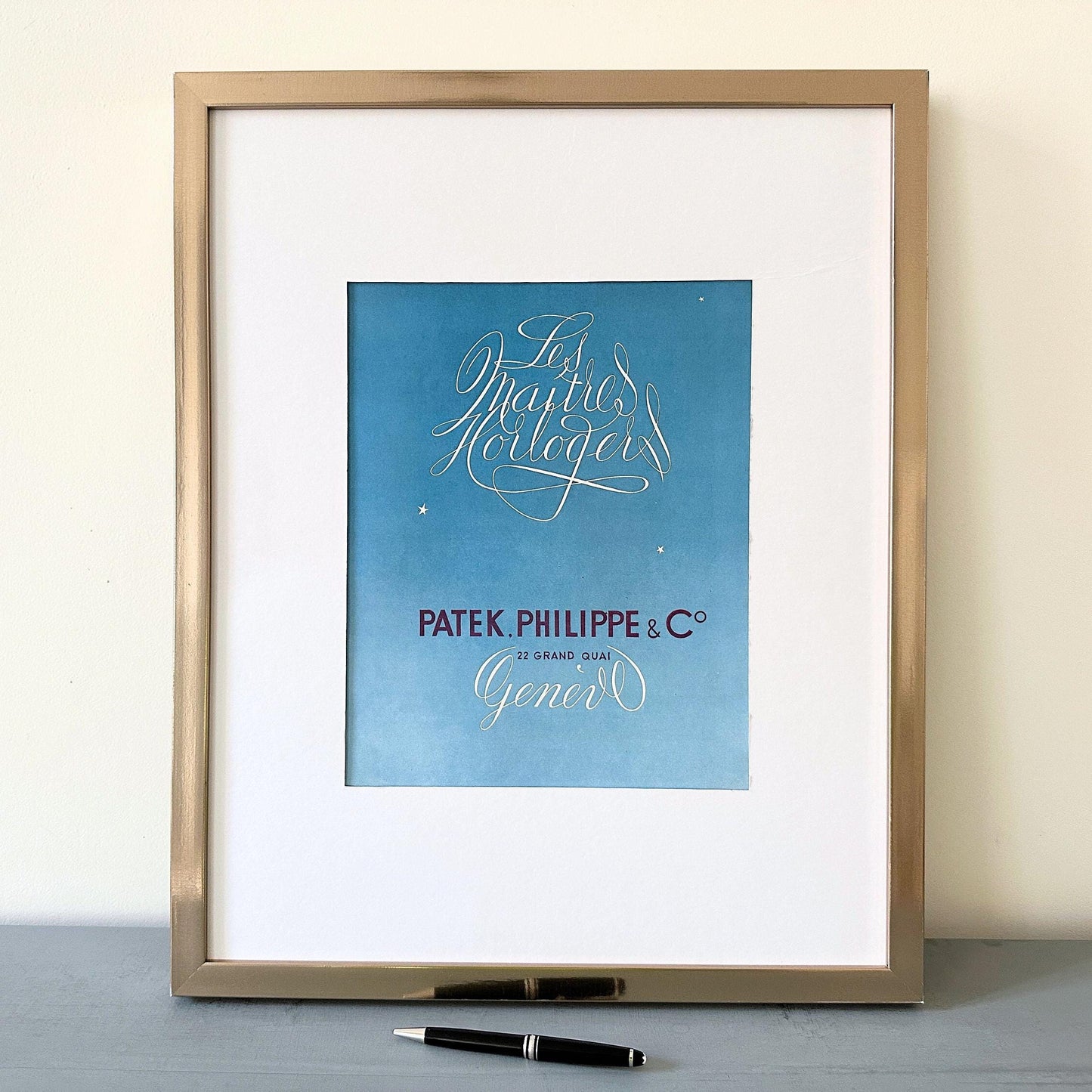 Vintage Patek Philippe Watch Print: Mid-Century Modern Swiss Ad