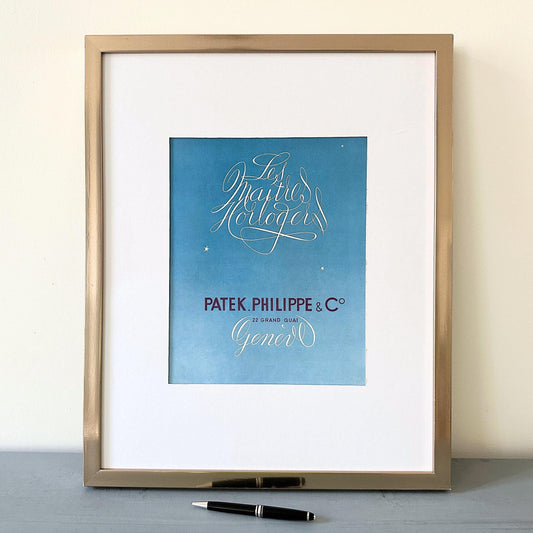 Vintage Patek Philippe Watch Print: Mid-Century Modern Swiss Ad