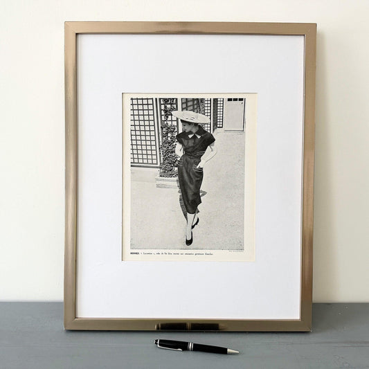 Rare Authentic Vintage Hermes Haute Couture Dress Wall Art Print, Luxury Fashion Woman Poster, Glam Room Decor Designer Brand Lover Gift