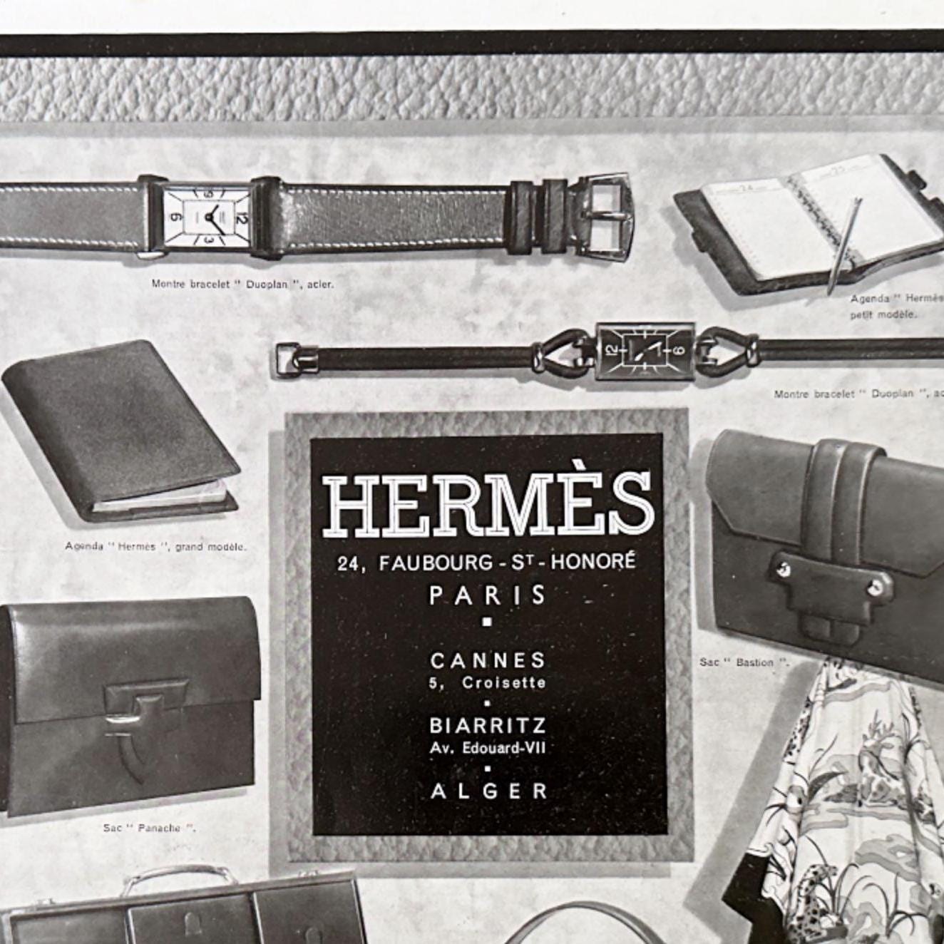 Authentic 1930s Vintage Hermes Bag Ad Wall Art Print: Luxury Fashion Illustration Poster