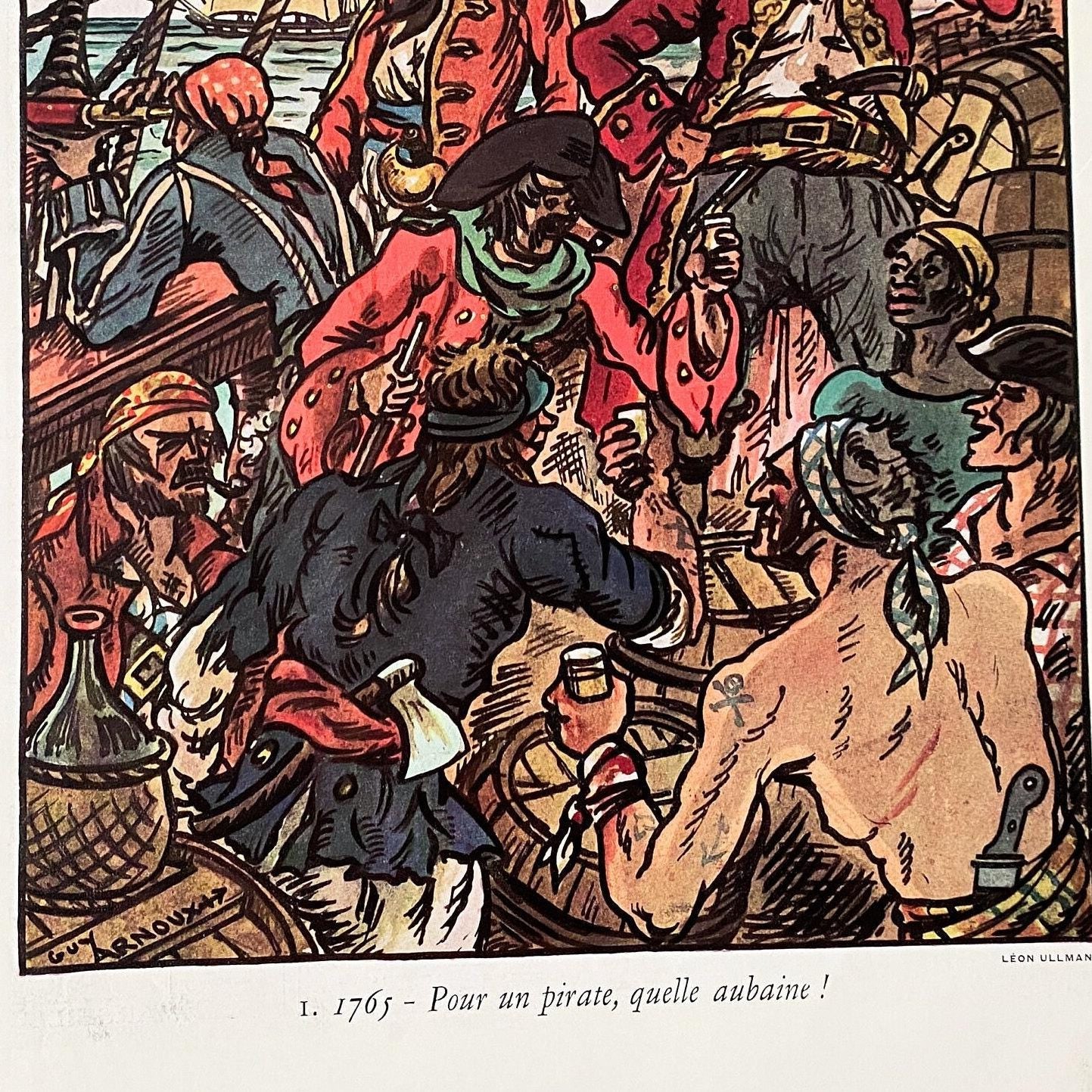 Vintage Hennessy Cognac Advertisement: French Pirate Poster, Guy Arnoux Print