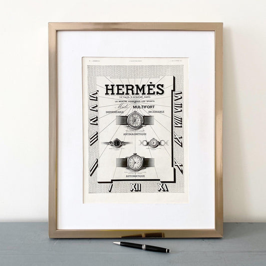 Original 1930s Vintage Hermes Advertisement Wall Decor Print from French Magazine